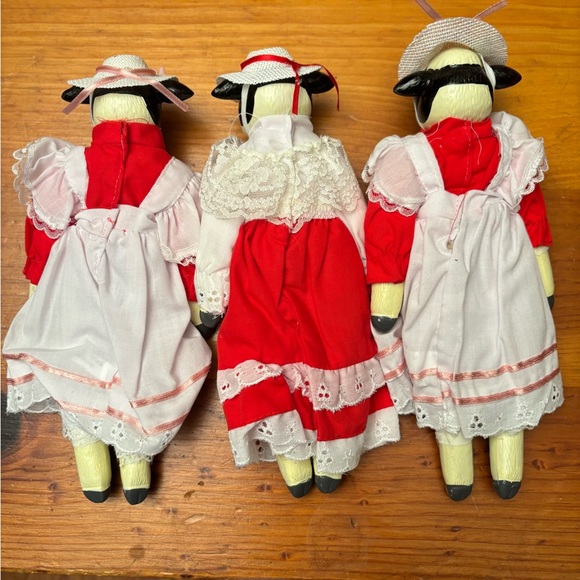 New Vintage Cow Dolls Ceramic Polyresin Cow Milk Maid Ladies 1990’s Set of 3 - Picture 7 of 8